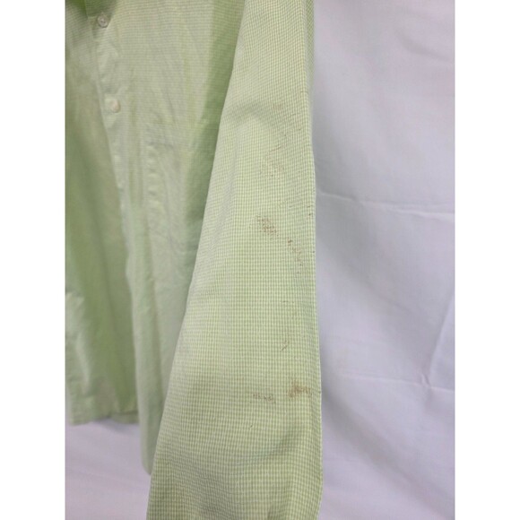 Van Heusen Shirt Mens 15 32/33 Green Long Sleeve Button Up Cotton Blend - Picture 4 of 7